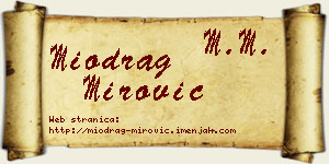 Miodrag Mirović vizit kartica